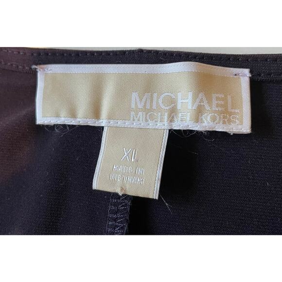 Michael Michael Kors Faux Wrap Dress Long Sleeves Sz XL Plum Stretch Career - Picture 2 of 10